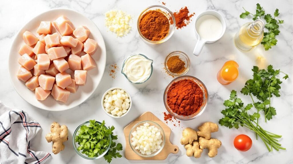 Ninja Speedi Indian Chicken Tikka Masala - Ingredients laid out ready to cook