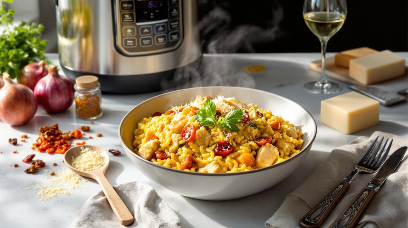 Saffron Risotto with Chicken and Sundried Vegetables in the Ninja Speedi