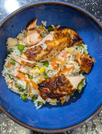 Easy Teriyaki Salmon & Vegetable Rice in Ninja Speedi