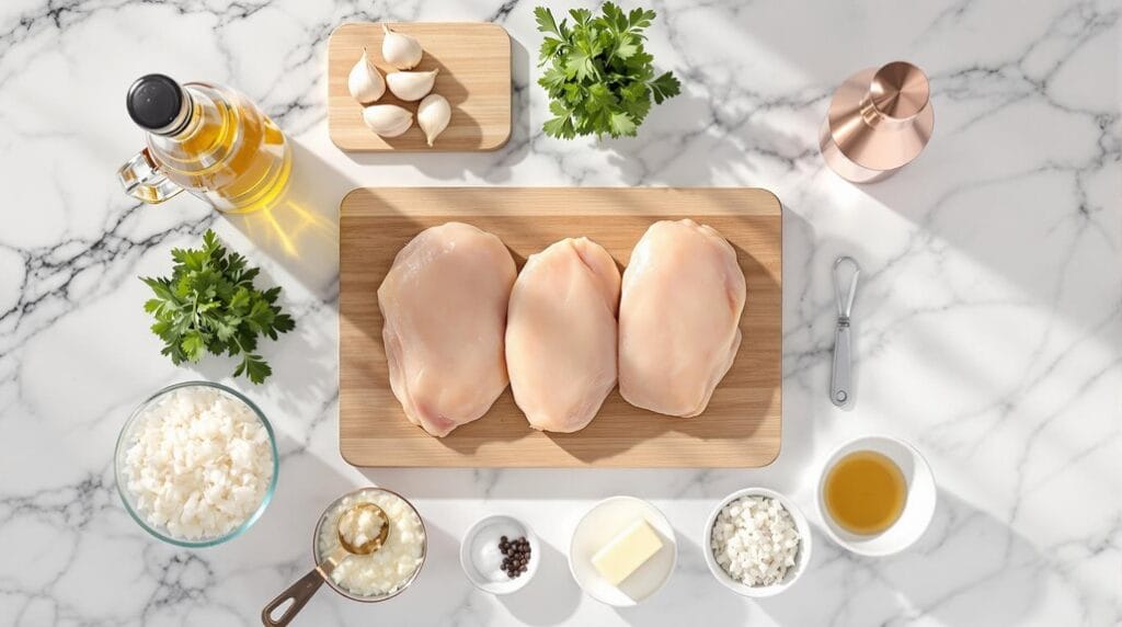 Peri Peri Chicken & Garlic Rice Bowl in Ninja Speedi - Ingredients laid out ready for cooking