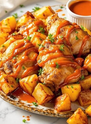 Spiced Chicken With Patatas Bravas in Ninja Speedi