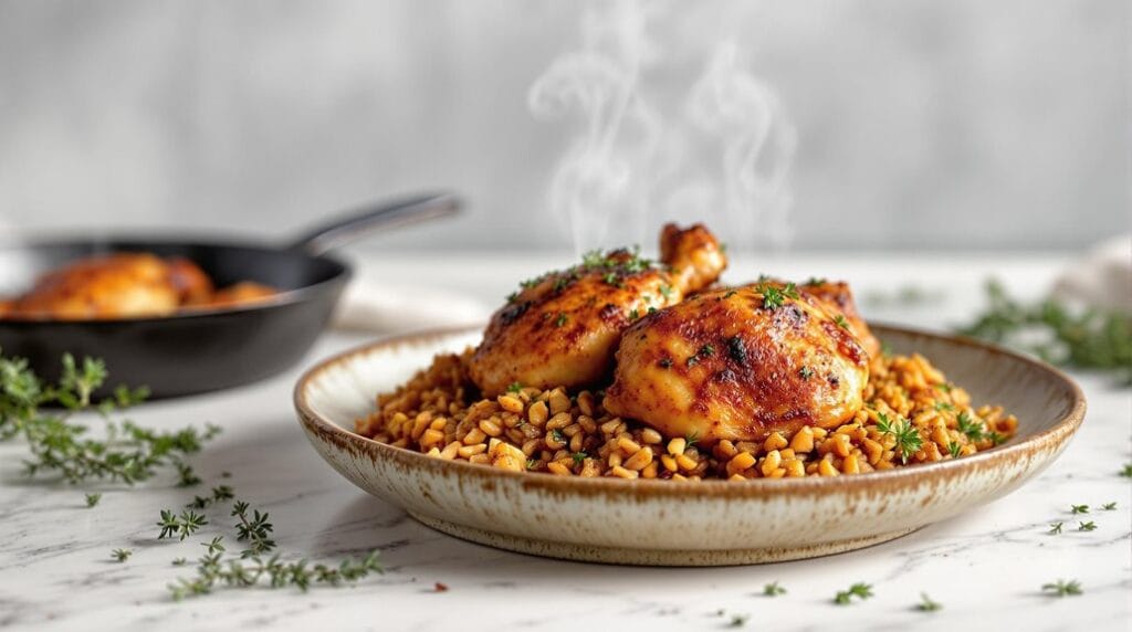 Cajun Spiced Bone-In Chicken Thighs With Dirty Rice