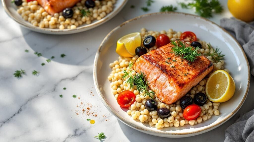 Mediterranean Salmon With Couscous in Ninja Speedi