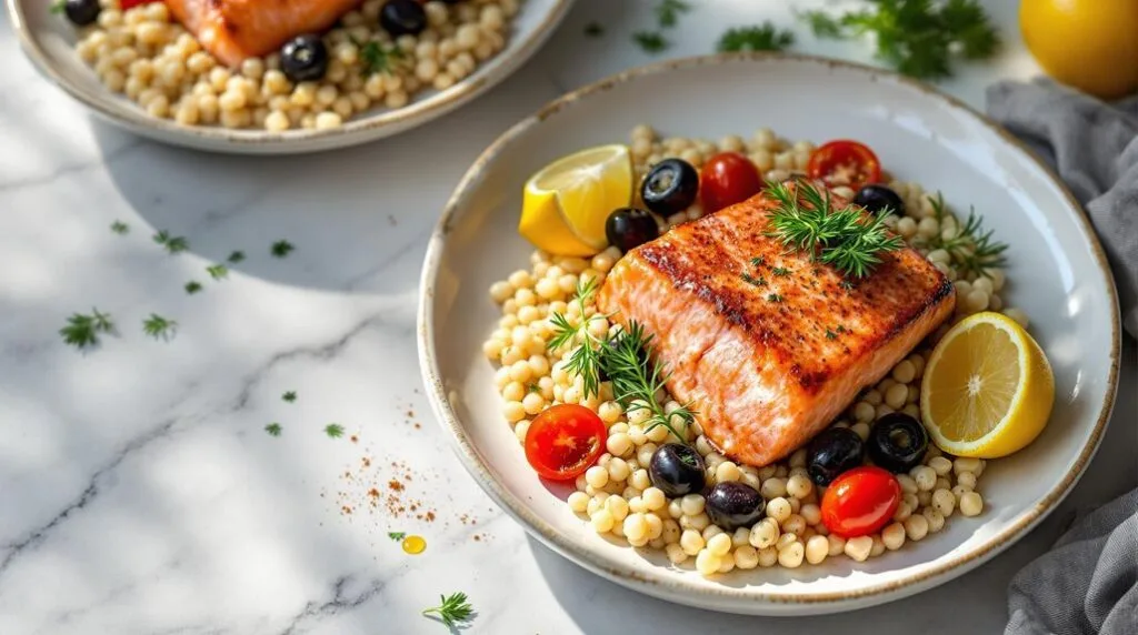 Mediterranean Salmon With Couscous in Ninja Speedi