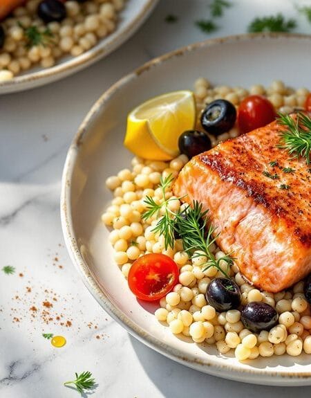 Mediterranean Salmon With Couscous in Ninja Speedi