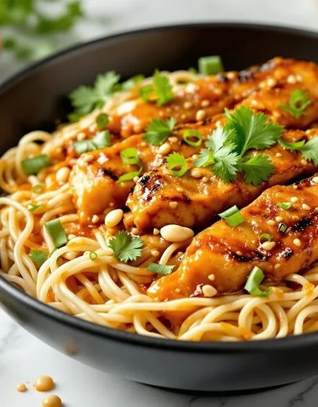 Satay Chicken with Peanut Noodles in Ninja Speedi