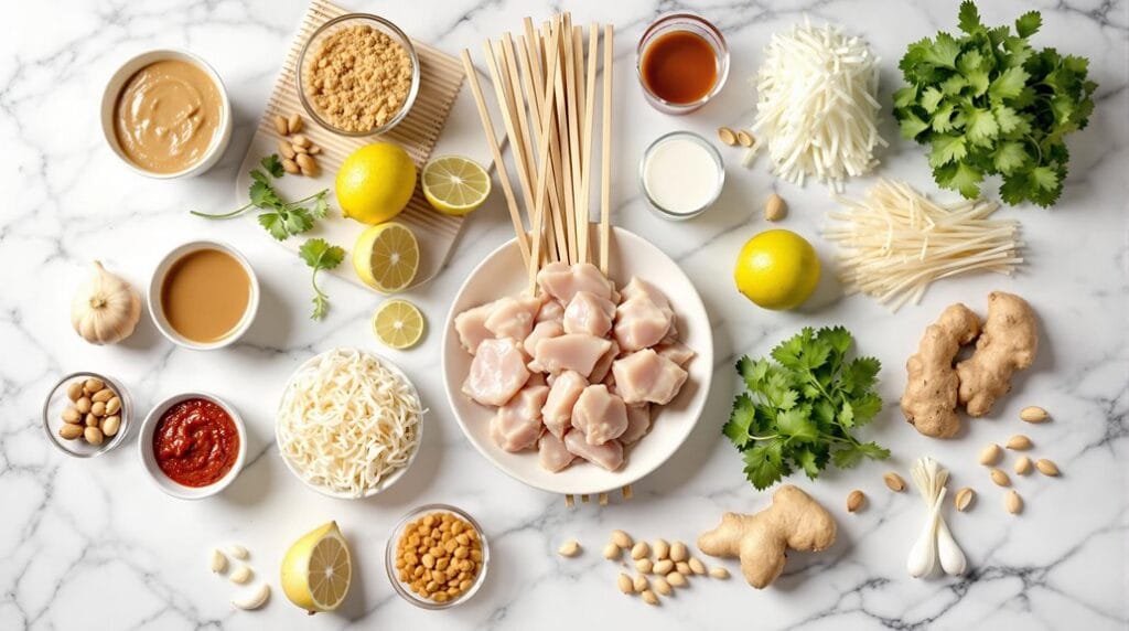 Satay Chicken with Peanut Noodles in Ninja Speedi - Ingredients laid out ready for cooking