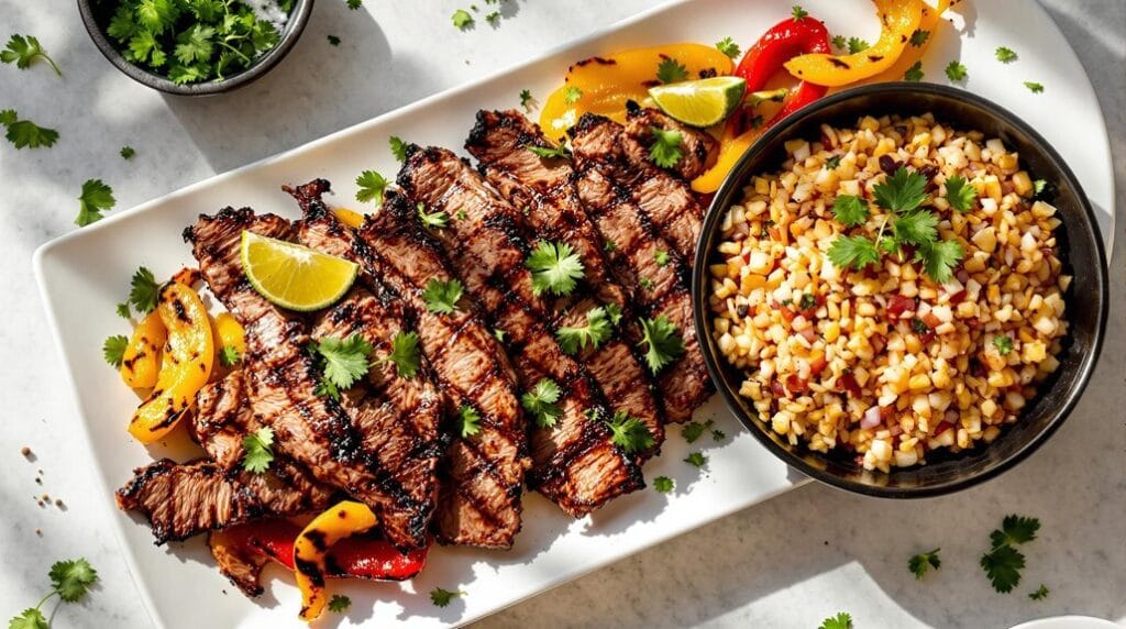 Speedi-Style Carne Asada with Chipotle Rice and Peppers