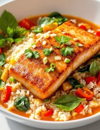 Thai Red Curry Salmon With Coconut Rice in Ninja Speedi