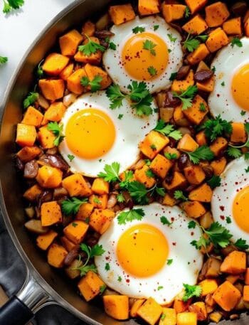 Sweet Potato Hash With Fried Eggs