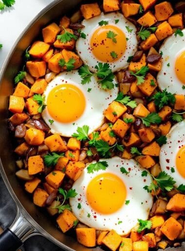 Sweet Potato Hash With Fried Eggs