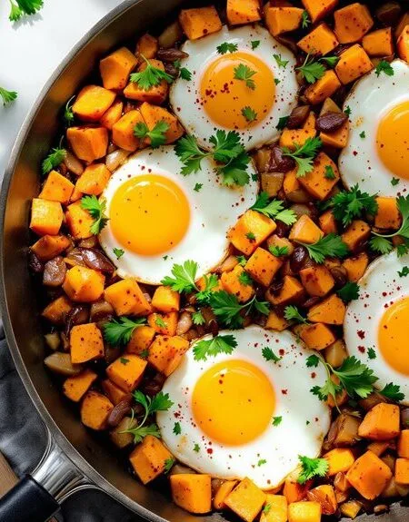 Sweet Potato Hash With Fried Eggs