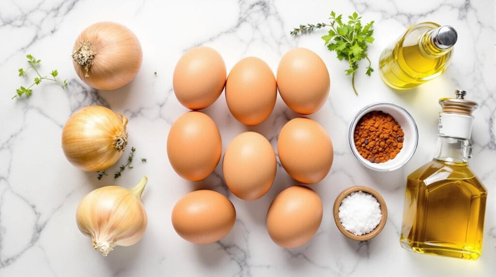 Sweet Potato Hash With Fried Eggs - Ingredient laid out ready for cooking